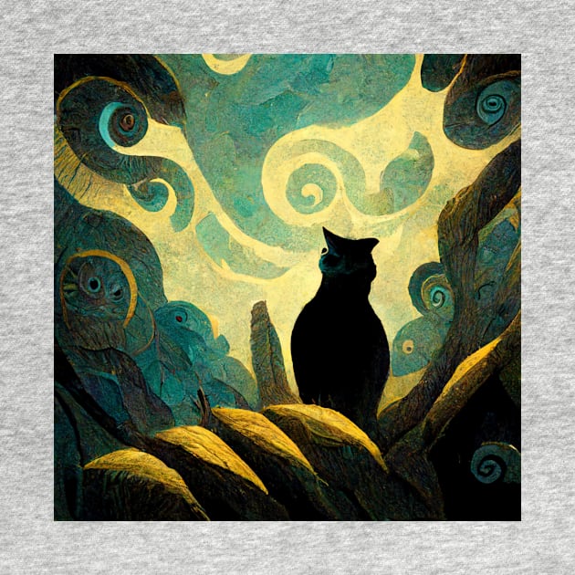 Van Gogh inspired black cat by StoneyPhenix